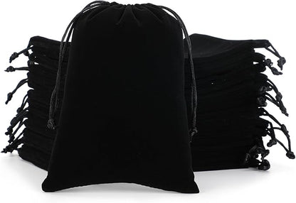 Velvet Drawstring Jewelry Bag, 50Pcs Black Dice Bag, 5x7 Tarot Card Pouch, Or Wrapping Halloween Party Favors, Mojo, Small Bussiness, Jewelry, Rings, For Church