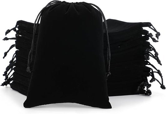 Velvet Drawstring Jewelry Bag, 50Pcs Black Dice Bag, 5x7 Tarot Card Pouch, Or Wrapping Halloween Party Favors, Mojo, Small Bussiness, Jewelry, Rings, For Church
