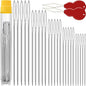 100 Pack Premium Large Eye Needles for Hand Sewing with Needle Threaders, Assorted Sizes, Embroidery Needles for Hand Sewing, Sewing Needles Large Eye, Big Eye Needle