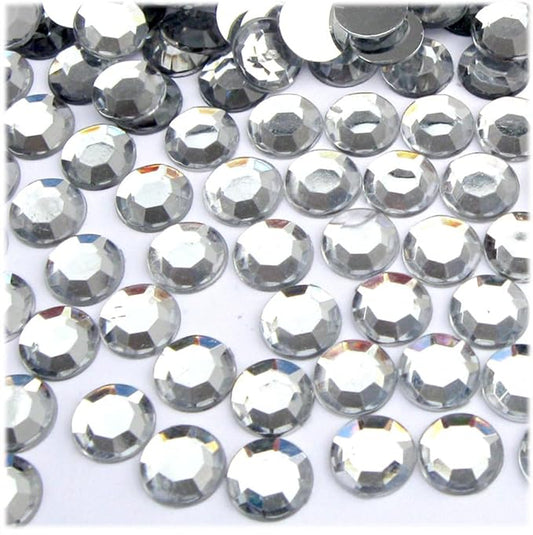 The Crafts Outlet 144pc Loose Flatback Acrylic Rhinestones Round 10mm - Flatback Crystal Clear