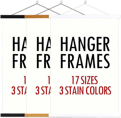 Ywlake Magnetic Poster Hanger, 28x22 28x40 28x20 Poster Frame Wood Wooden Magnet Print Posters Dowel Scroll Hanger Hangers Hanging Kit for Walls Map Canvas Artwork (Black, 28")