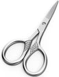 Stainless Steel Small Scissors with Textured Handle - All Purpose for Arts, Crafts, Sewing, Office & Kitchen, Sharp & Durable Cutting Tools