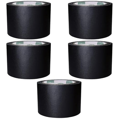 BookGuard 3 Inch Bookbinding Repair Cloth Tape, Black Book Spine Tape, 15 Yards Per Roll - Case of 5