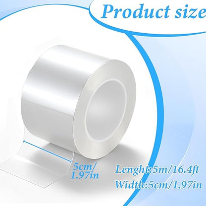 Clear Book Binding Tape 2 Inch Wide Archival Safe Acid-Free Book Repair Tape for Broken Pages Waterproof Adhesive Books Binding Tapes Material for Reinforcing Books Spines(2 Inch x 16.5 Feet)