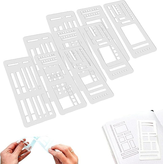 Handmade Flexible Record Template, Reusable Planner Stencils for Journaling, Calendar, Checklists, Scrapbooking & DIY Craft Supplies (3 Set)