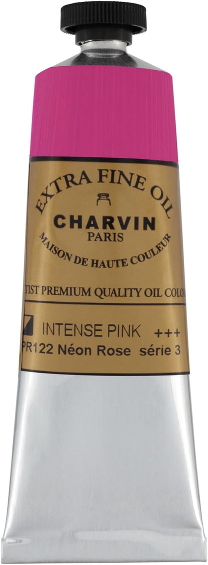 Charvin Extra Fine Oil Paint, Intense Pink 60 ml - Triple-Milled, Rich Texture, Poppy Oil-Based, Light-Fast, Handmade, Archival Quality