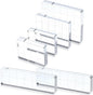 6 Pcs Acrylic Stamping Blocks,Clear Acrylic Stamp Block,Acrylics Blocks for Stamping,with Grid Lines for Scrapbooking Crafts Card Making, Assorted Sizes
