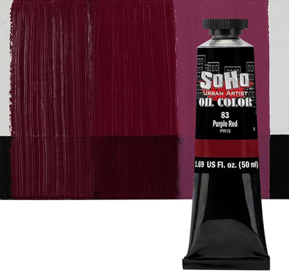 Soho Urban Artist Oil Paint - Purple Red, 50 ml Tube - Best Valued Oil Colors for Painting, Excellent Pigment Load