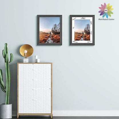 MBC Mat Board Center, 5 Pack 11X14 for 9X12 White Picture Mats Frame Mattes, Bevel Cut, Acid Free, 4-Ply Thickness