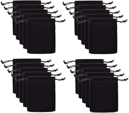 Colorsheng 20pcs 4.5 "X 5.5" Velvet Drawstring Cloth Jewelry Pouches Gift Candy Bags Wedding Headphones Bag (Black)