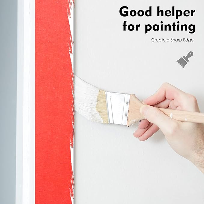 Red Painters Tape,1” x 60 Yds x 5 Rolls (300 Yards Total) - Medium Adhesive Masking Tape for Painting,Labeling,DIY Crafting,Decoration and School Works