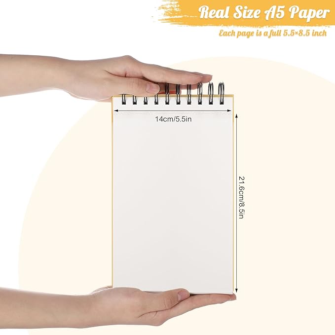 A5 Sketch Book, Mixed Media Sketchbook 60 Sheets, 98lb/160gsm Heavyweight Spiral Artist Sketch Pad for Sketching Drawing, Pastel, Acrylic, Craft, Ideal Gift