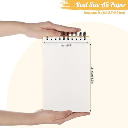 A5 Sketch Book, Mixed Media Sketchbook 60 Sheets, 98lb/160gsm Heavyweight Spiral Artist Sketch Pad for Sketching Drawing, Pastel, Acrylic, Craft, Ideal Gift