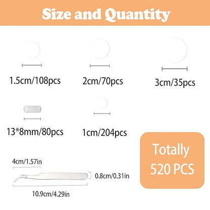 771PCS Double Sided Tape Removable Strong Adhesive Dots Heavy Duty Sticky Pads Putty No Traces Clear Sticky Tack for Picture, Poster, Art Craft, Decoration, Party Office Supplies