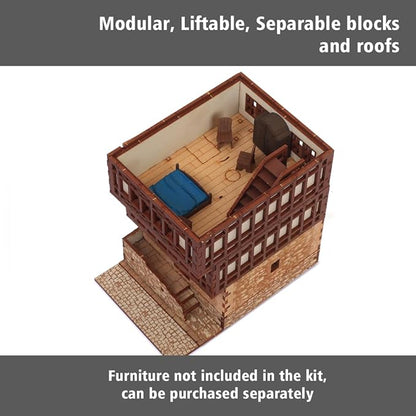 Cooper Rowhouse DIY Wooden Building Kit for Teens and Adults, Suitable for Playing with Family - Realistic
