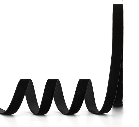 Black Velvet Ribbon,5/8" W x 20Yd Single Face,Great for Gift Wrapping,Hair Bows,Handmade Craft and Christmas,Wedding Decoration (5/8" Black)