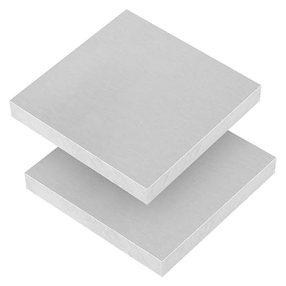 2Pack 6061 T651 Aluminum Sheet Metal 4 x 4 x 1/2Inch (12.7MM) Flat Plain Thickened Aluminum Plate Covered with Protective Film, Heat Treatable Rectangle 0.50" Thick Aluminum Metal Plate for Industrial