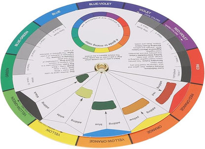 Pocket Color Wheel Chart, Double Sided Color Wheels for The Artists, 5.5 inch Color Analysis Draping Kit Showing Color Mixing Effects, Lightweight Paper Wheel for Artists (Small)