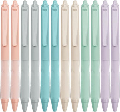 Linbsunne Ballpoint Pens Medium Point 1mm Black Pen with Super Soft Grip Ball Point Pen for Men Women Retractable Pens (12-pack)
