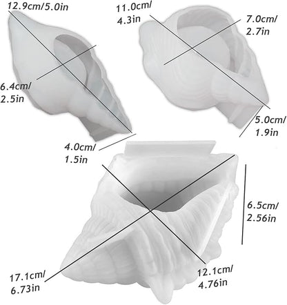 3PCS Conch Silicone Tray Resin Mold Unique Sea Snail Mould for Epoxy Resin Casting Jewelry Plate Candle Holder Trinket Storage Mold for DIY Art Crafts Supplies Home Decor