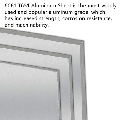 6061-T6 Aluminum Metal Sheet 12 x 12 x 1/8 Inch Plain Aluminum Plate Covered with Protective Film, 3mm Square Metal Plate Finely Polished and Deburred