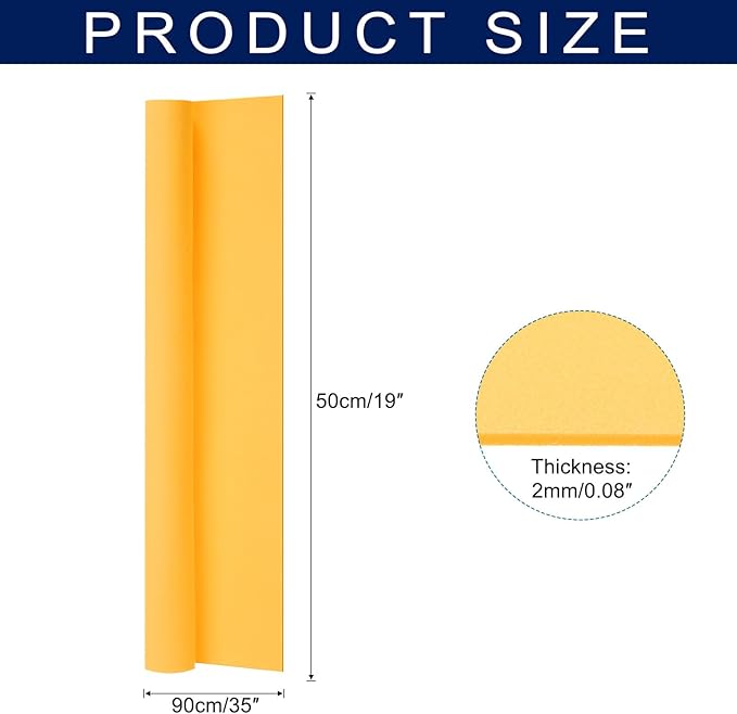 MECCANIXITY Foam Sheets Crafts 35x19 Inch 2mm EVA Craft Foam Paper Foam Sheets for Crafts Projects DIY Cosplay Modeling, Gold