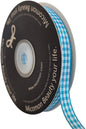 Micomon Vivid Blue and White Woven Edge Plaid Ribbon 100% Polyester Gingham Ribbon 25 Yards Each Roll (3/8",Vivid Blue)