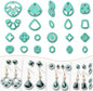 Polymer Clay Cutters - 22 Shapes Gemstone Earrings, Gemstone Polymer Clay Cutters for Jewelry, Earring Making Kit with Storage Box