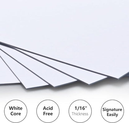 Egofine 14 Pack Mat Board, 8x10 Backing Board, Acid Free White Uncut Mat Board for Photos, Pictures, Frames, Artworks and Paints