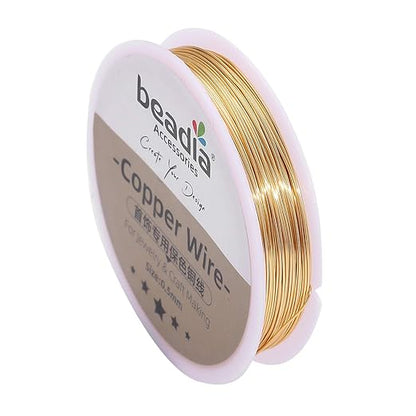 KC Gold Copper Wire 0.5mm Bead Cord for Bracelet Necklace Charm Beading Jewelry Making 22yard