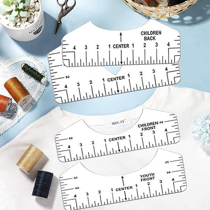 Vowlove Tshirt Ruler Guide for Vinyl Alignment - Tee Shirt Centering Designs Alignment Tool, T-Shirt Measurement Ruler Graphics Placement, Sublimation Blanks Accessories Heat Press Screen Printing
