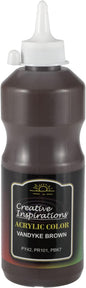 Creative Inspirations Acrylic Paint - Vandyke Brown - 500 mL Bottle - Smooth & Creamy Consistency, Vibrant Pigmentation, Great Coverage for Artists - Clean Up with Soap & Water