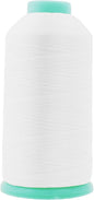 Mandala Crafts Bonded Nylon Thread White Heavy Duty Sewing Threads - 2843 YDs Size 46 210D T45 Tex 45 Thread for Leather Jeans Weaving Outdoor Marine Upholstery Threads