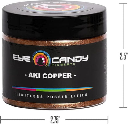 Eye Candy Pigments Premium Copper Mica Powder - AKI Copper (50gr) - for Epoxy, Resin, Soap, Paint, Woodworking, Acrylic Pouring, Bath Bombs, Fishing Lures - DIY Arts and Crafts Additive