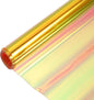 MECCANIXITY Holographic Clear PVC Vinyl Film Holographic PVC Fabric Waterproof Dichroic Film 12 x 48 Inch for Handbags Bows Earrings DIY Craft,Laser Dark Yellow