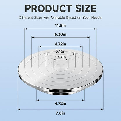 Kartols 12 Inch Sculpting Wheel, Double-Sided Pottery Turnable Wheel Aluminium Alloy Heavy Duty Metal Banding Wheel with Ball Bearings for Ceramics Model Making Clay Modeling Cake Decor Paint Spraying