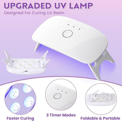 LET'S RESIN Jewelry Making Kit - 153Pcs Crystal Clear 250g UV Resin with UV Lamp,Jewelry Resin Molds, Starter kit for Keychain, Earring Making, Craft Decor