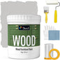 DWIL Matte Finish Furniture Paint - 32 Oz Wood Paint for Cabinets, Doors, Tables, and Dressers Refinishing - Water-Based, Non-Toxic & Odorless, Easy to Apply(Light Grey)-With Tools