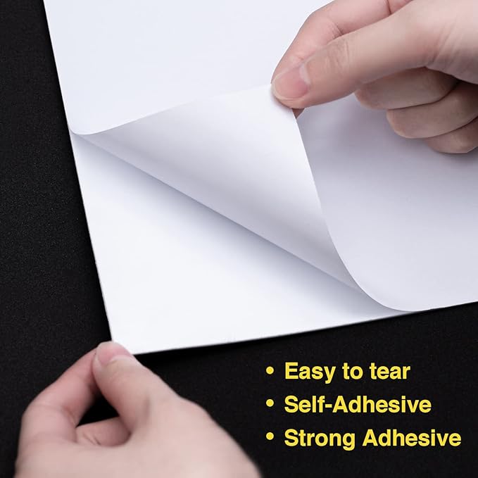 MEARCOOH 20-Pack Self Adhesive Foam Sheets, White 2mm Sticky Eva Foam Paper 6x9 Inch for 3D Crafts Cardmaking Classroom Scrapbooking