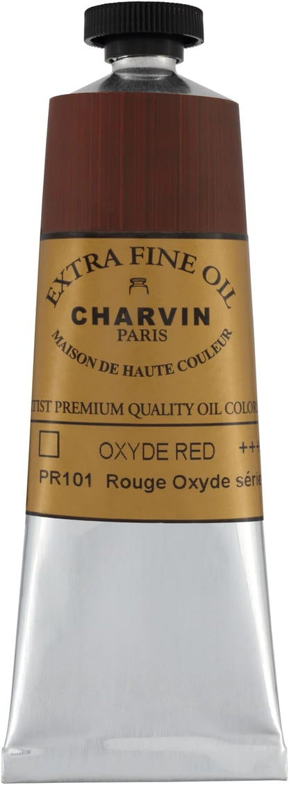 Charvin Extra Fine Oil Paint, Red Oxide 60 ml - Triple-Milled, Rich Texture, Poppy Oil-Based, Light-Fast, Handmade, Archival Quality