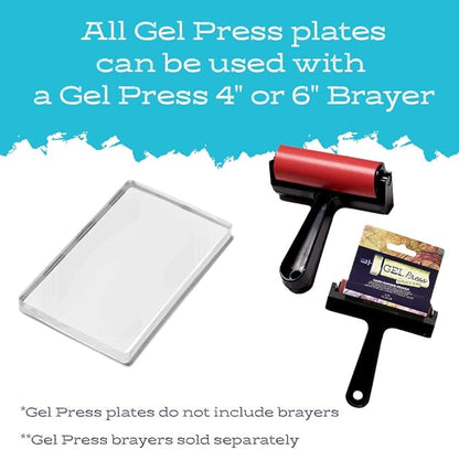 Gel Press Monoprinting Print Plate - 3” X 5” Gel Plate - Printmaking Supplies - Reusable Gel Printing Plate for Press Art for Card Making, Scrapbooking, Journaling, Arts and Crafts, Home Decor