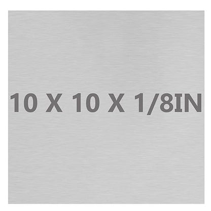 6061 T651 Aluminum Sheet Metal 10 x 10 x 1/8(0.125") Inch Flat Plain Aluminum Plate Covered with Protective Film, 3MM Heat Treatable Rectangle Aluminum Metal Plate for Crafting, Industrial