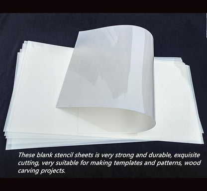 Translucent Blank Mylar Stencil Sheet for Cutting,8 Pack 12" x 24" 10mil/0.25mm Thick .Cutting Machines. Gift, Acetate Template Material,Craft Plastic Sheets