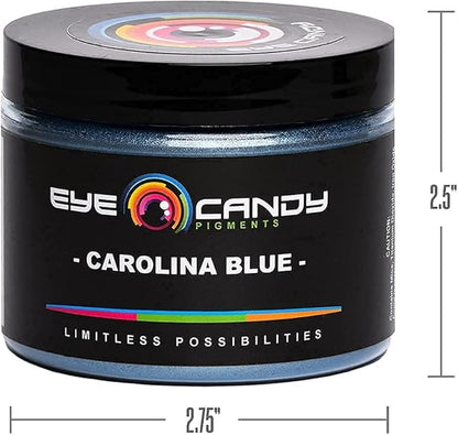 Eye Candy Pigments Premium Blue Mica Powder - Carolina Blue (50gr) - for Epoxy, Resin, Soap, Paint, Woodworking, Acrylic Pouring, Bath Bombs, Fishing Lures - DIY Arts and Crafts Additive