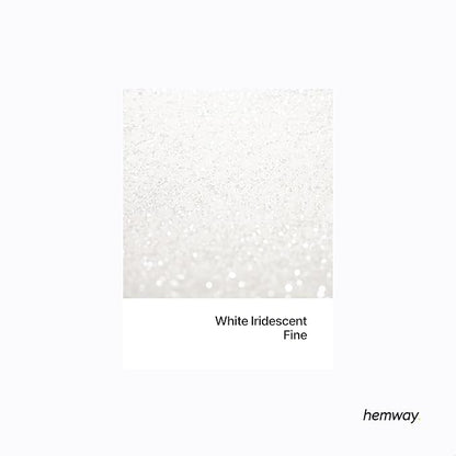 Hemway Polyurethane & Epoxy Resin Glitter 100g / 3.5oz Metallic Crystal Flake Additive for Flooring Jewelry Tumblers Glass Pigment - Fine (1/64" 0.015" 0.4mm) - White Iridescent