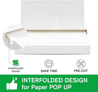 Precut POP UP Deli Paper Sheet Pack of 200, Interfolded Heavy Paper for Food Wrap and Serving (8" x 10-1/2", White）