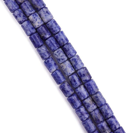 Natural Blue Sodalite Cylinder Stone Loose Semi Gemstone Beads for Jewelry Making 10mmx14mm 38cm