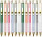 Linbsunne Ballpoint Pens Black Medium Point 1mm with Super Soft Grip Ball Point Pen for Men Women Retractable(gold-6x2 pcs)