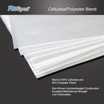 AAwipes Cleanroom Wipes 6" x 6" (Bag of 150 Pcs, Grade A, 68 GSM) Lint Free Wipes Cellulose/Polyester Wipers for Lab, Electronics, Pharmaceutics, Electronics, Printing (NW06806-150)