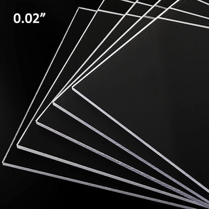 5 Pack 12x12x.02” Clear Plastic Sheet, Plexiglass Craft Plastic Sheets PET Flexible Lightweight Clear Plastic Sheets for DIY Craft Projects, Picture Frames(5, 12” x 12”x 0.02”)